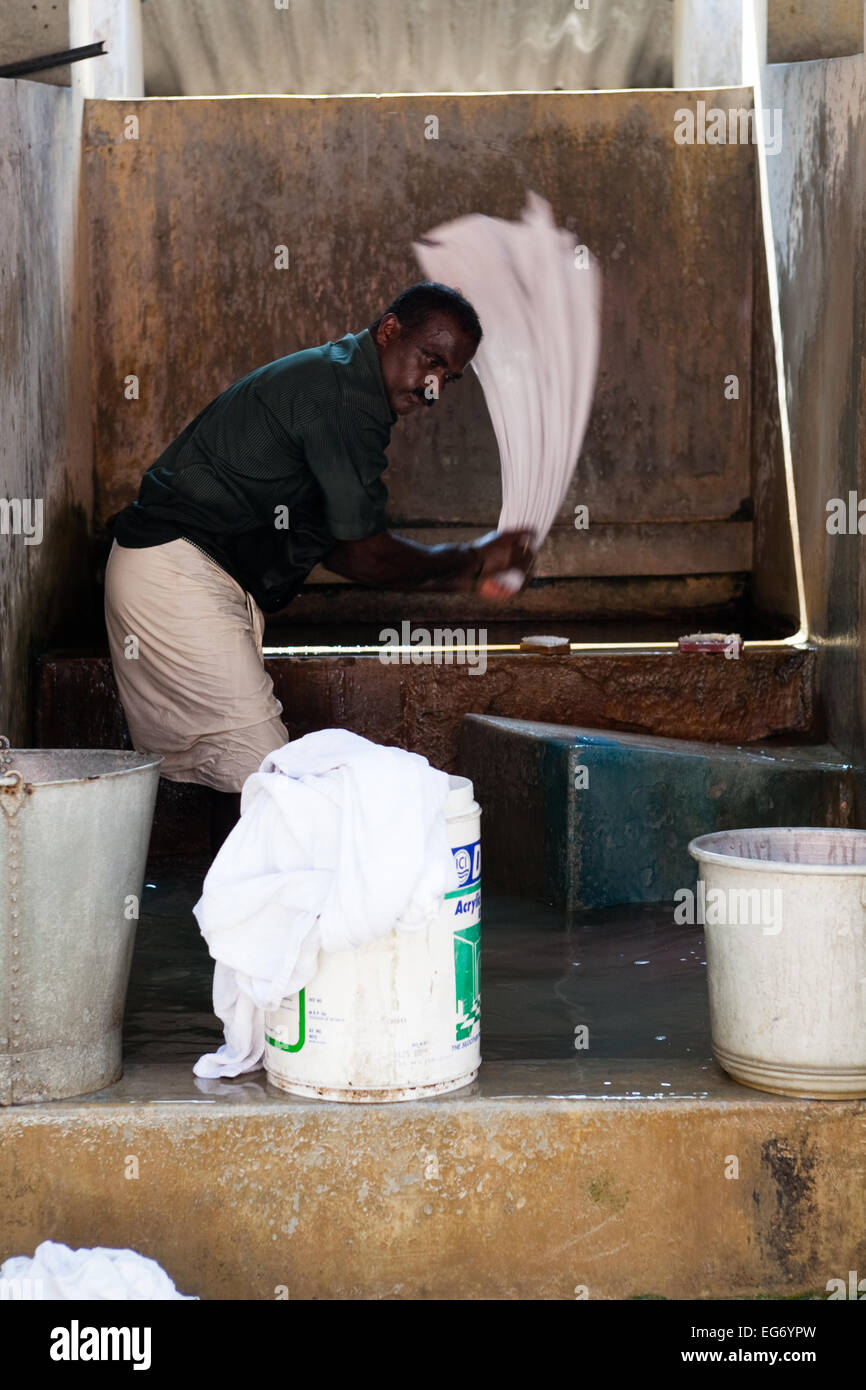 Cochin-Wäsche (Dhobi Wallers) Wäsche für Einheimische, Hotels und der Stadt Stockfoto