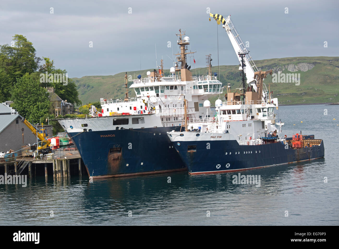 NLV Pharos und Galatea Leuchtturm zart Schiffe Oban Hafen Isle of Mull, Schottland Stockfoto