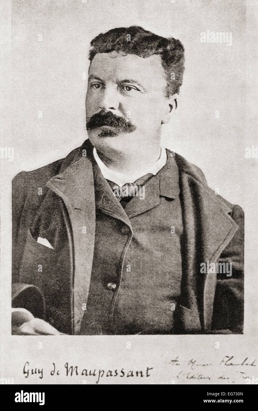 Henri René Albert Guy de Maupassant, 1850 –1893.  Französischer Schriftsteller. Stockfoto