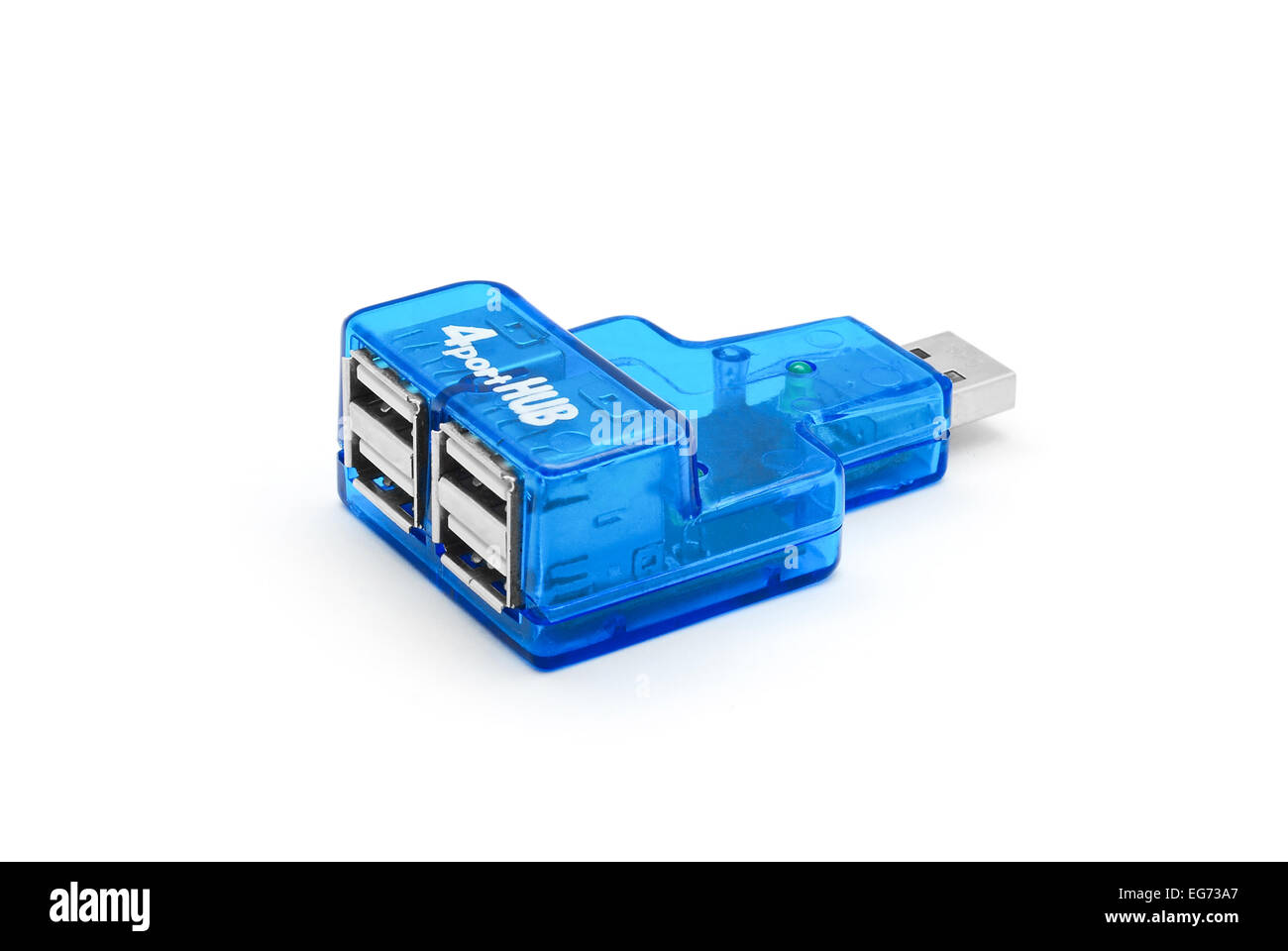 USB-Hub-Port auf weiß Stockfoto