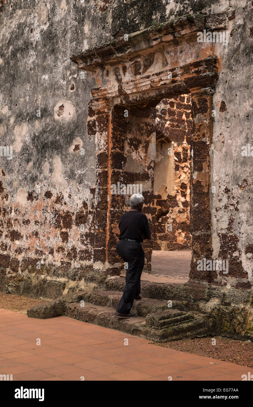 Alte Kirche auf St. Pauls Hügel in Melaka, Malaysia. Stockfoto