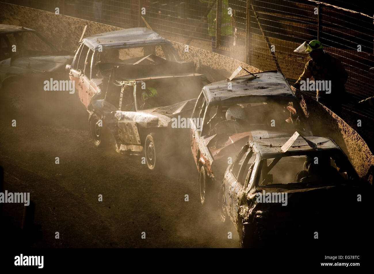 Auto Unfall Autos Absturz Abstürze Multi beendet mehrere Stapel oben USV Pile-Up Pile-Ups Heck fahren zu nahe Rute hängend gating t Stockfoto