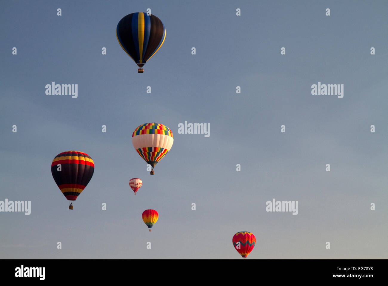 Heißluftballons über Boise, Idaho, USA. Stockfoto