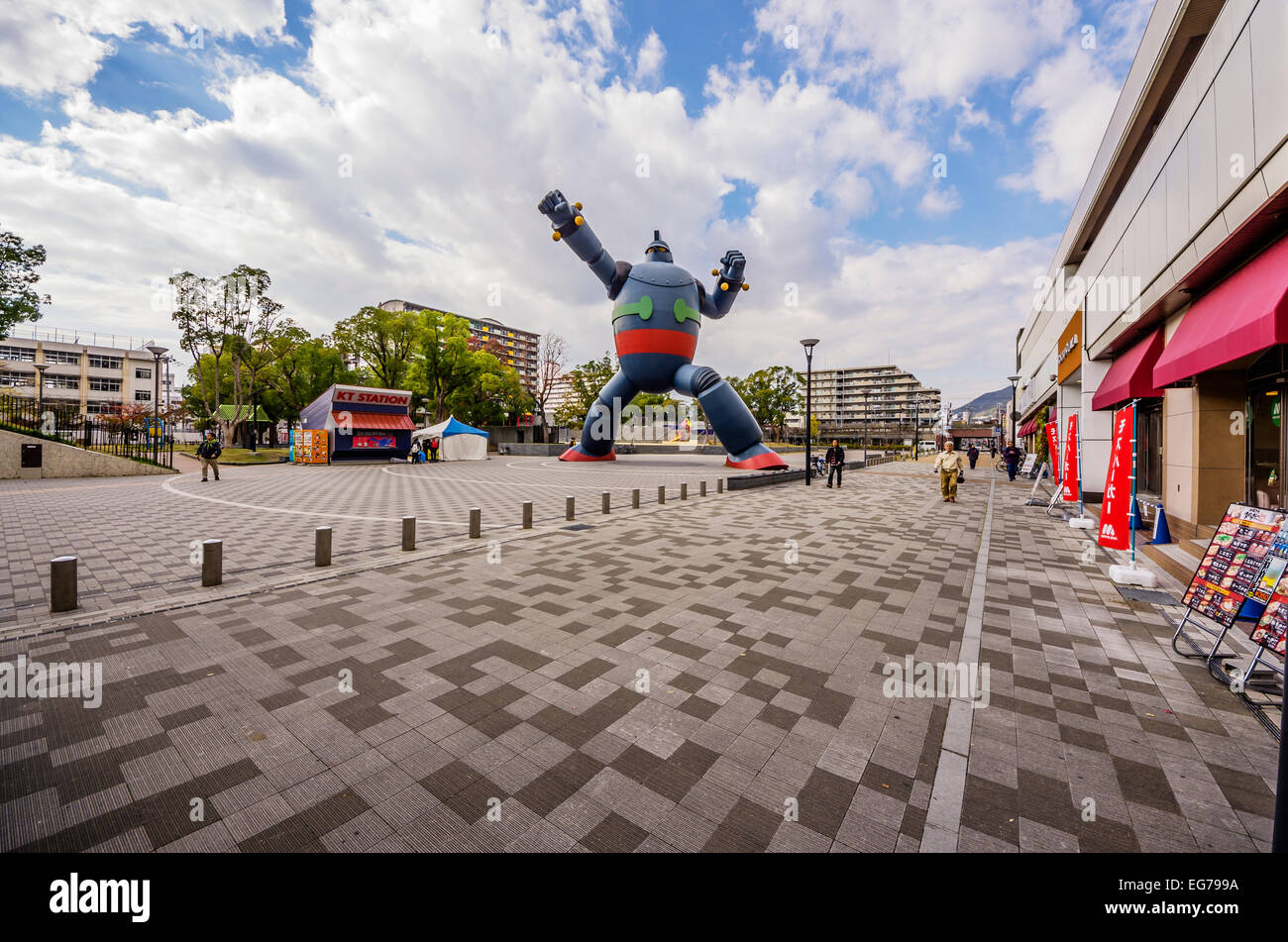 Japan, Kobe, riesige Tetsujin 28-Go Manga statue Stockfoto