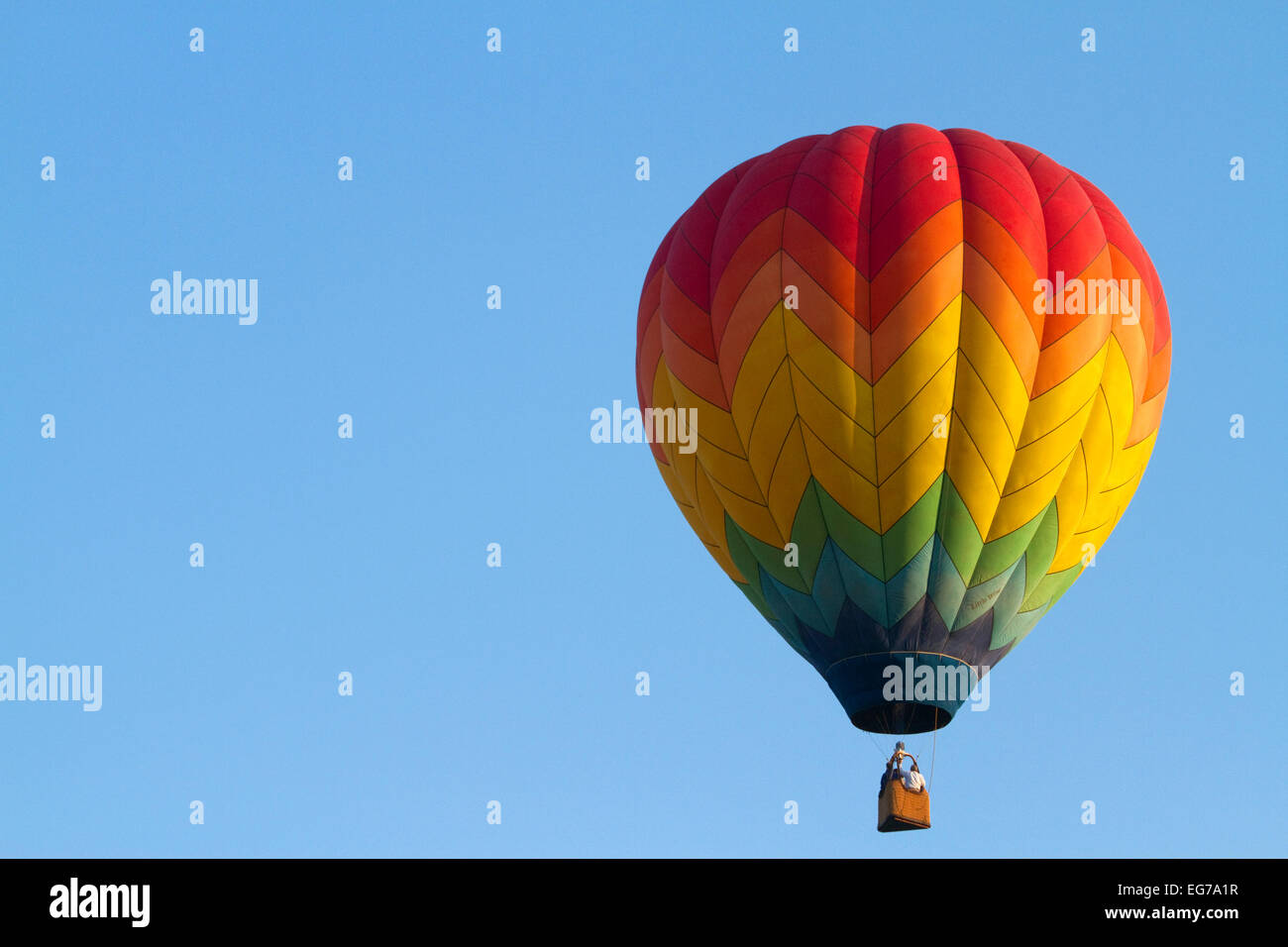 Heißluft-Ballon über Boise, Idaho, USA. Stockfoto