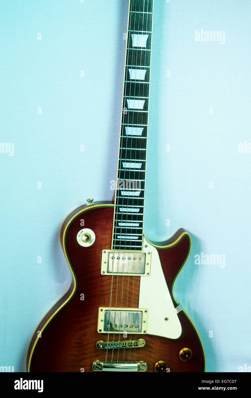 Stillleben-Bild von einer Les Paul Style e-Gitarre Stockfoto