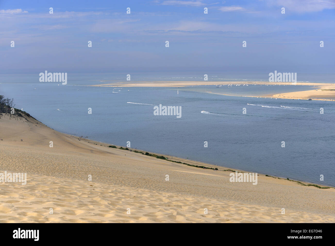 Banc von Arguin gesehen von Düne von Pilat Stockfoto