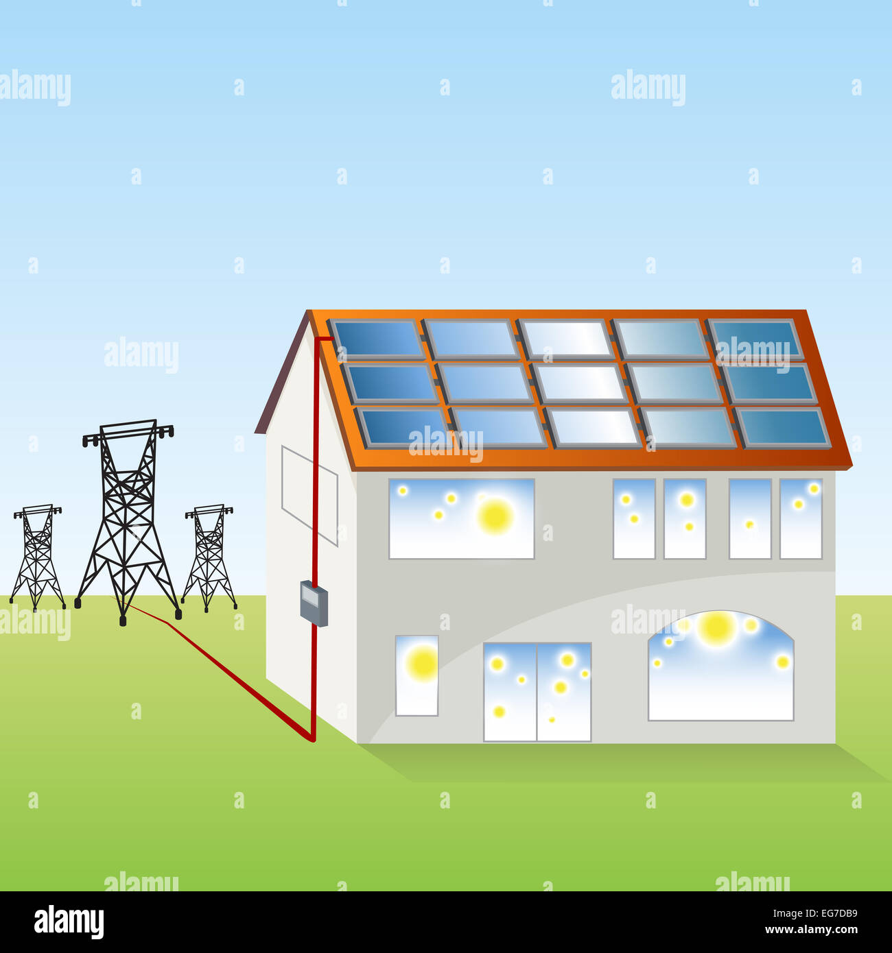 Ein Bild von einem Solar-Panel-System. Stockfoto