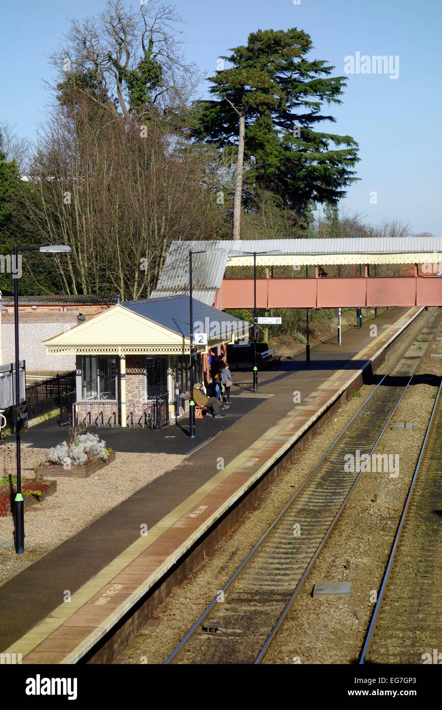 Malvern Link Bahnhof aus Worcester Raod, Malvern Link, Worcestershire, England, UK Stockfoto