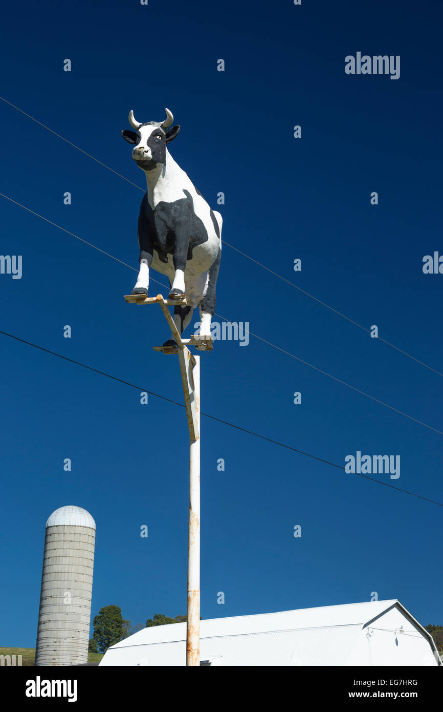 MILCH KUH SCHILD MILCHVIEHBETRIEB SMICKSBURG INDIANA COUNTY PENNSYLVANIA USA Stockfoto