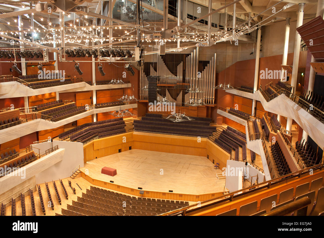 Auditorium der Bridgewater Hall-Konzerthalle in Manchester, UK. Stockfoto
