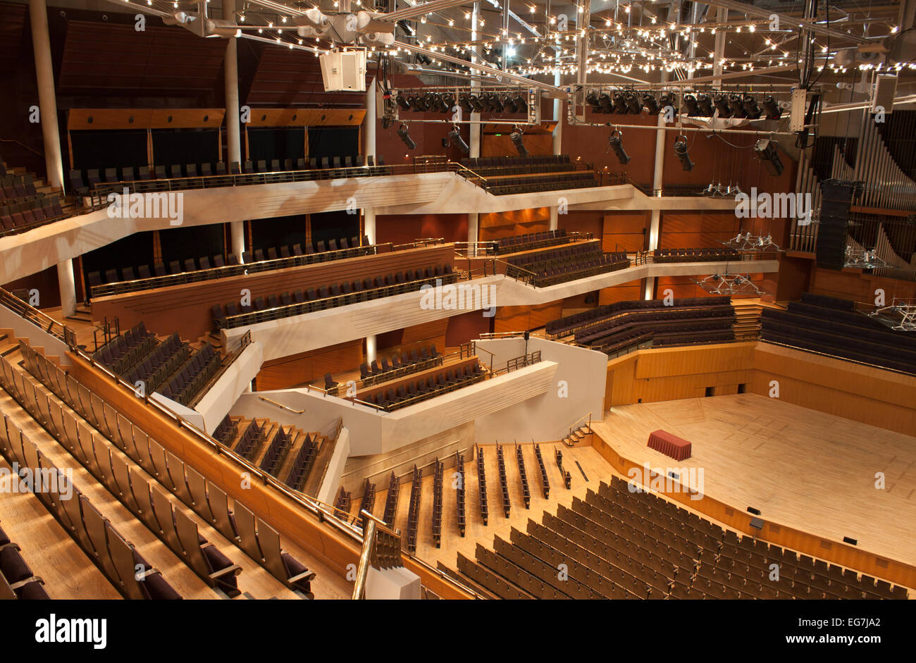 Auditorium der Bridgewater Hall-Konzerthalle in Manchester, UK. Stockfoto