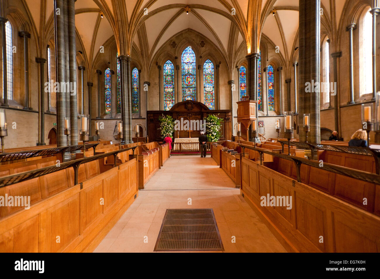 Die Tempel-Kirche ist eine Ende des 12. Jahrhunderts in London befindet sich zwischen Fleet Street und der Themse, gebaut für und von th Stockfoto