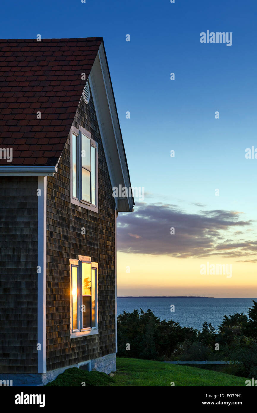 Nobska Point Light Keepers Haus, Woods Hole, Cape Cod, Massachusetts, USA Stockfoto