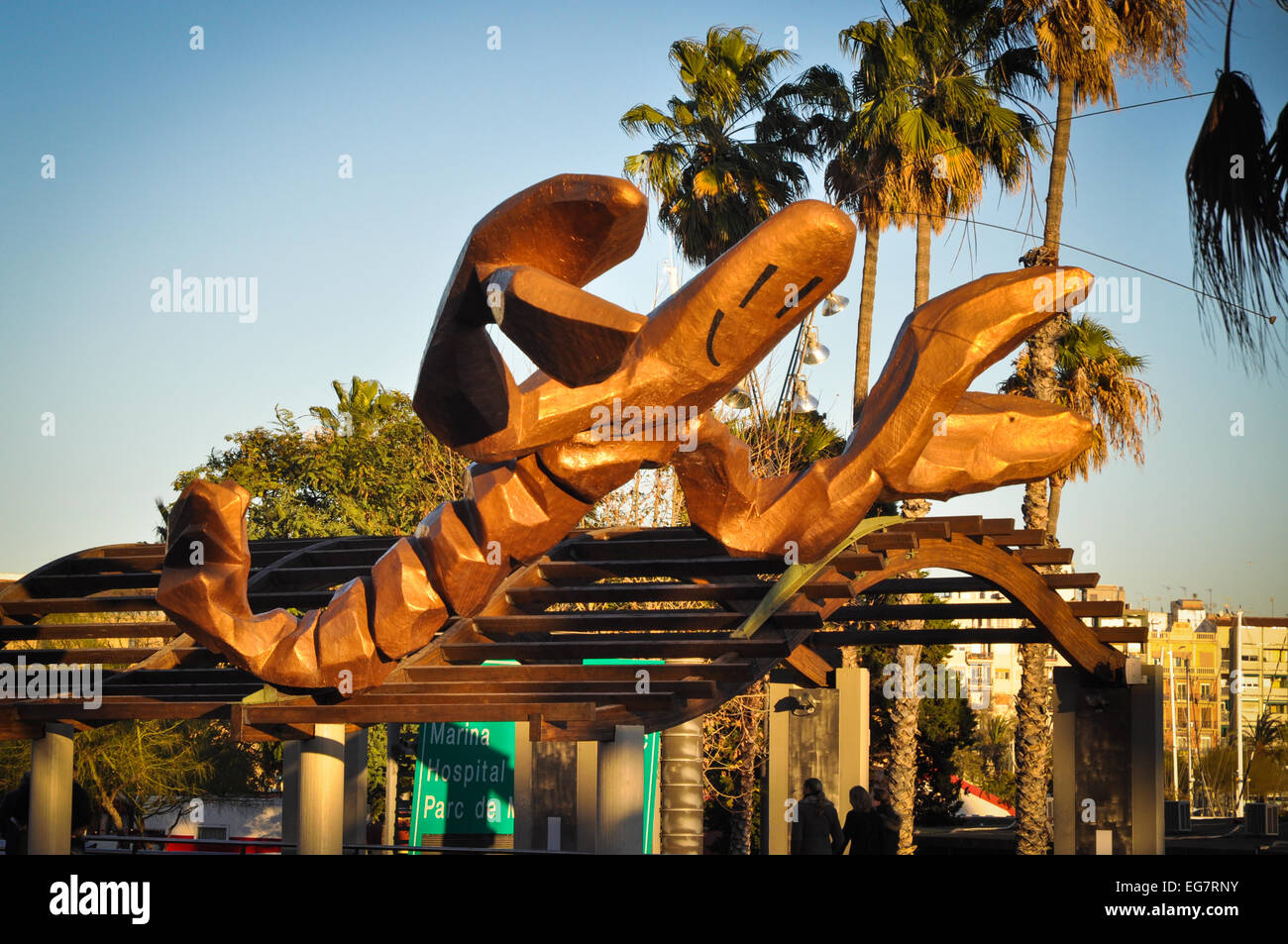 Hummer-Skulptur von spanischen Künstlers Javier Mariscal entworfen und gebaut Stockfoto