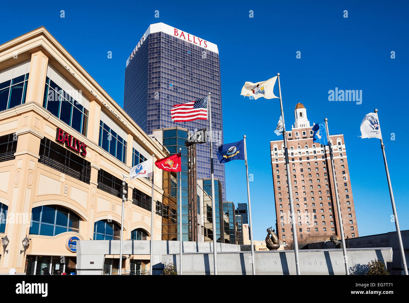 Außenseite des Bally und Claridge Casino, Atlantic City, New Jersey, Vereinigte Staaten Stockfoto