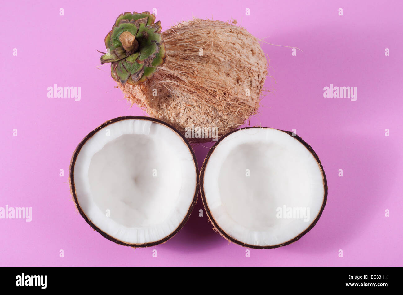 Frische Kokosnuss auf isolierte Hintergrund Stockfoto