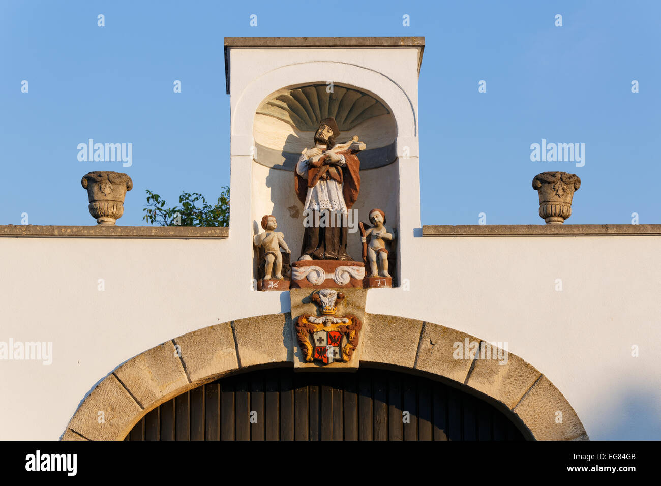 Portal, Storchenmühle Mühle, Oslip, nördlichen Burgenland, Burgenland, Österreich Stockfoto