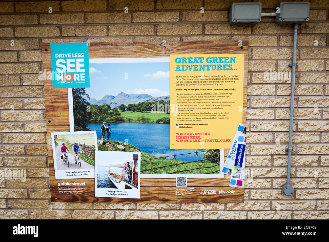 Laufwerk sehen weniger mehr Zeichen am Oxenholme Bahnhof Stockfoto