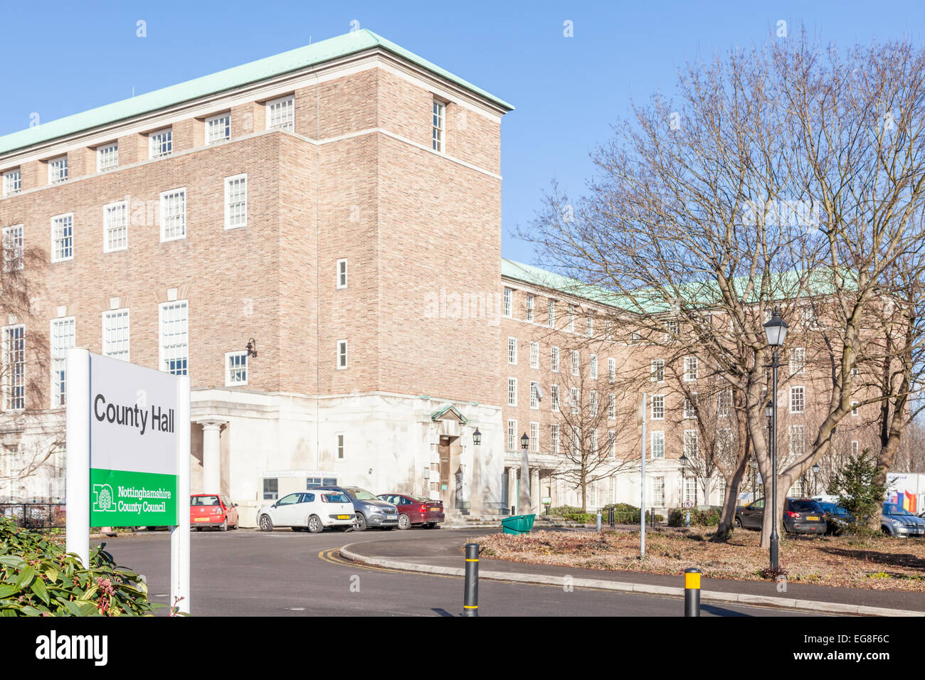 County Hall, Hauptsitz und Niederlassungen von Nottinghamshire County Council, West Bridgford, Nottinghamshire, England, UK Stockfoto