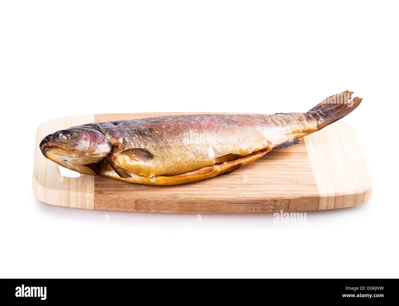 geräucherter Fisch Essen Makrele Fisch isoliert Stockfoto