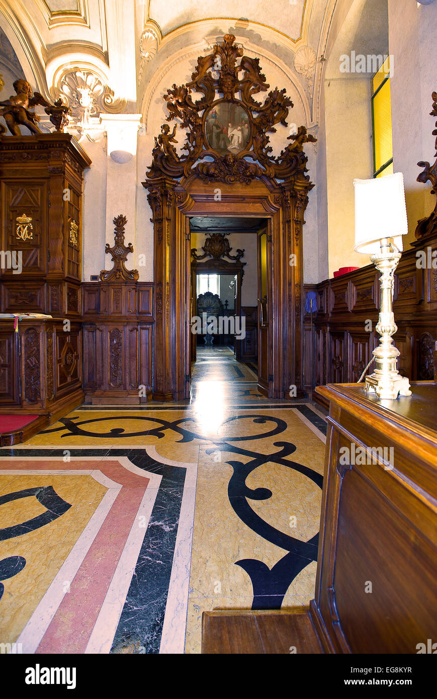 Piemont Turin Consolata Heiligtum, Sakristei Stockfoto