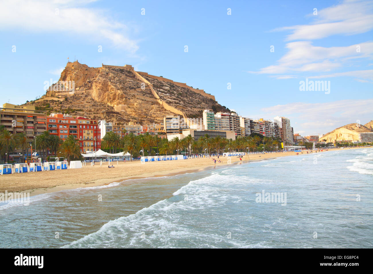 Strand in Alicante, Costa Blanca, Spanien Stockfoto
