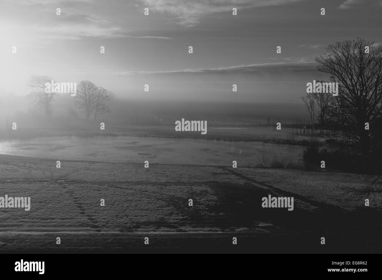 Frostigen sonnigen Wintermorgen Stockfoto