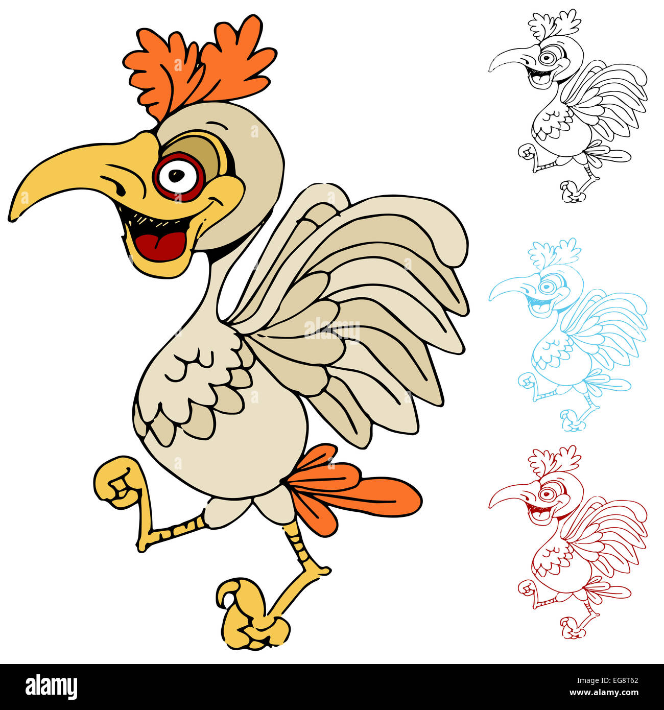 Ein Bild von einer Cartoon-Huhn. Stockfoto