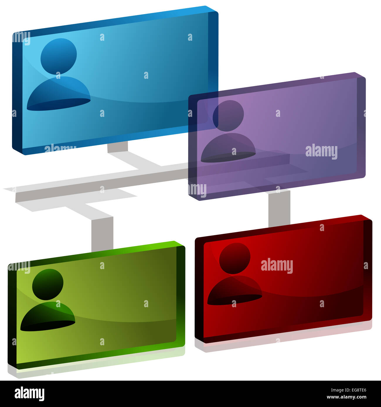 Ein Bild von einem 3D Org Chart-Symbol. Stockfoto