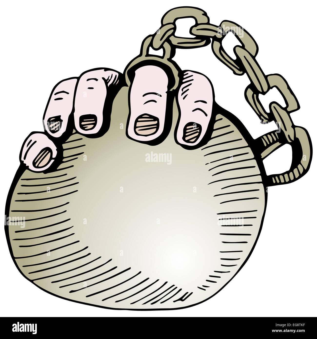 Ein Bild von einer Hochzeit Ringkugel und Kette. Stockfoto