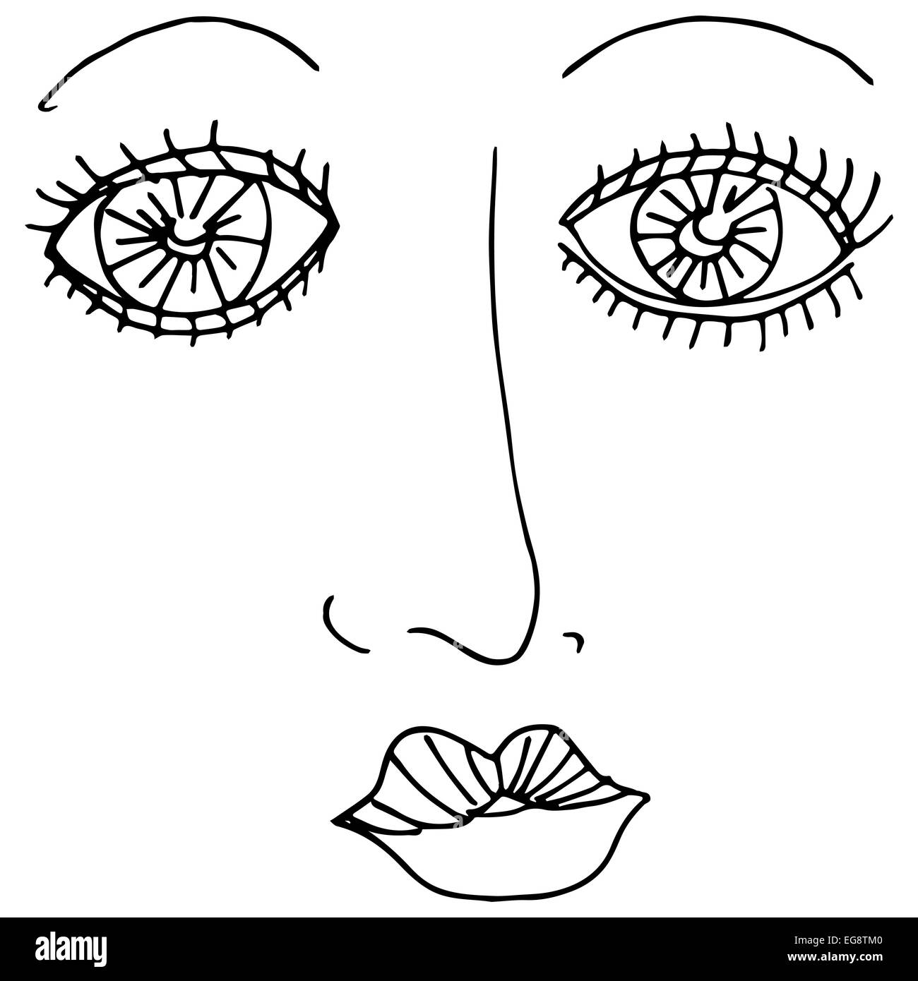 Ein Bild einer Frau mit Wimperntusche Augen. Stockfoto