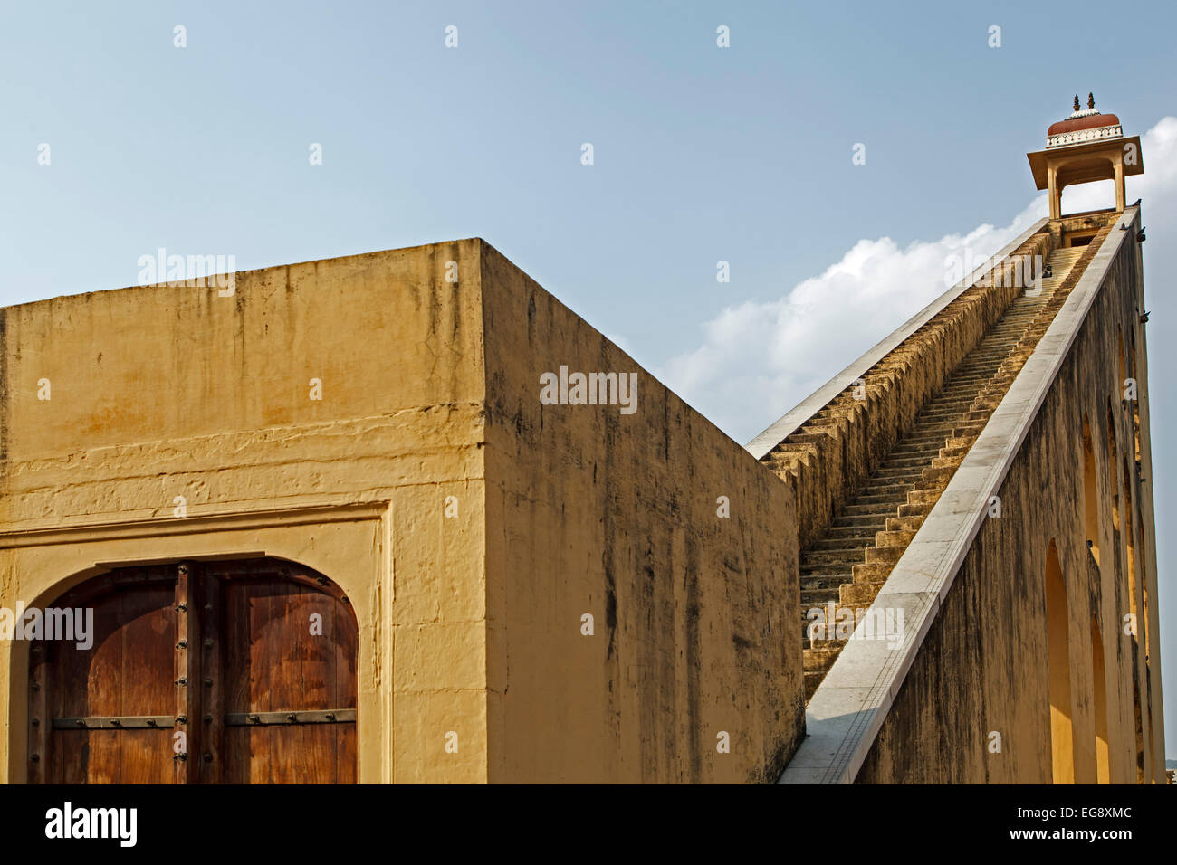 Aussichtsplattform, architektonische Sternwarte Jantar Mantar, Jaipur, Rajasthan, Indien Stockfoto