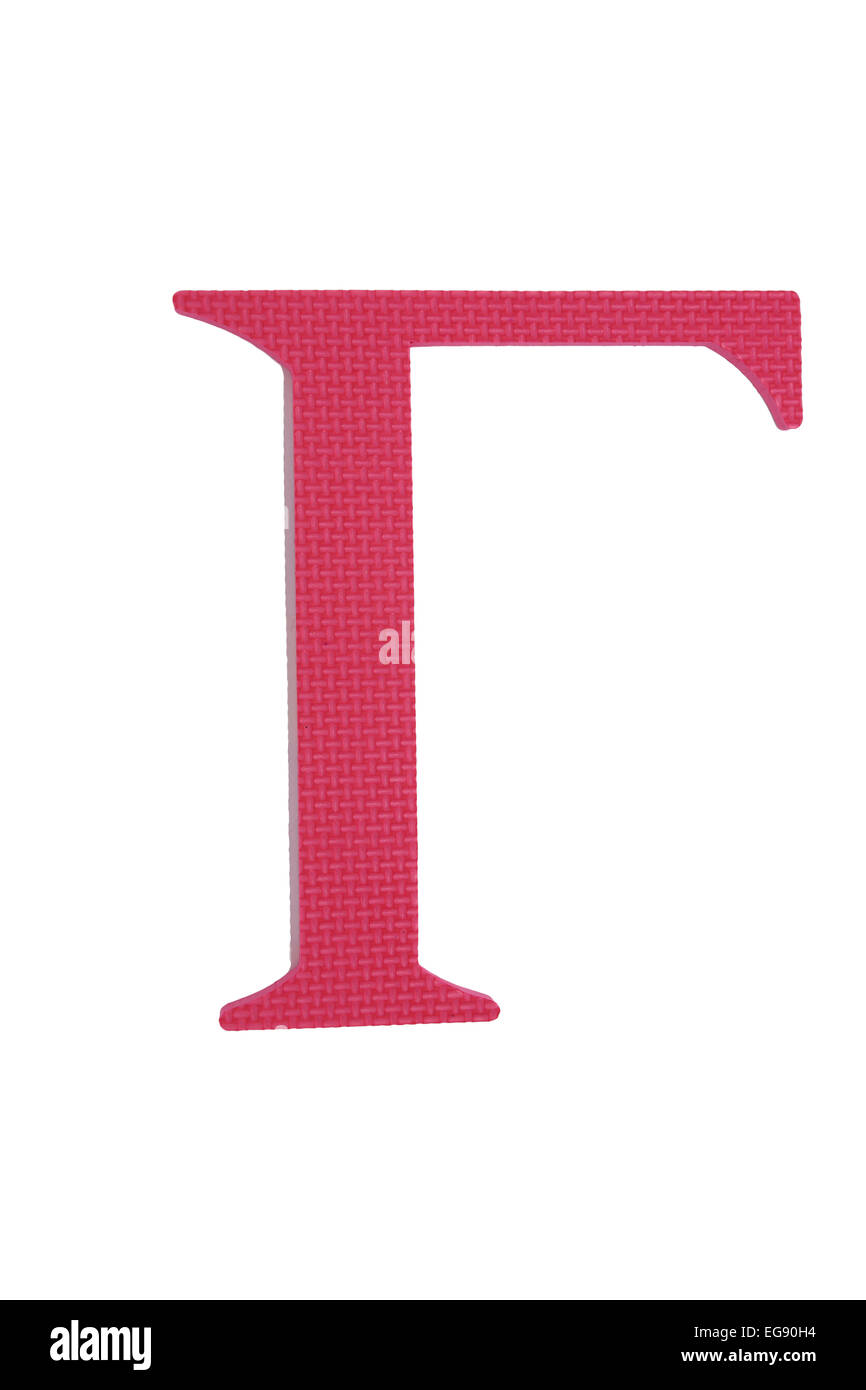 Bunte griechisches Alphabet. Gamma. Rot Stockfoto