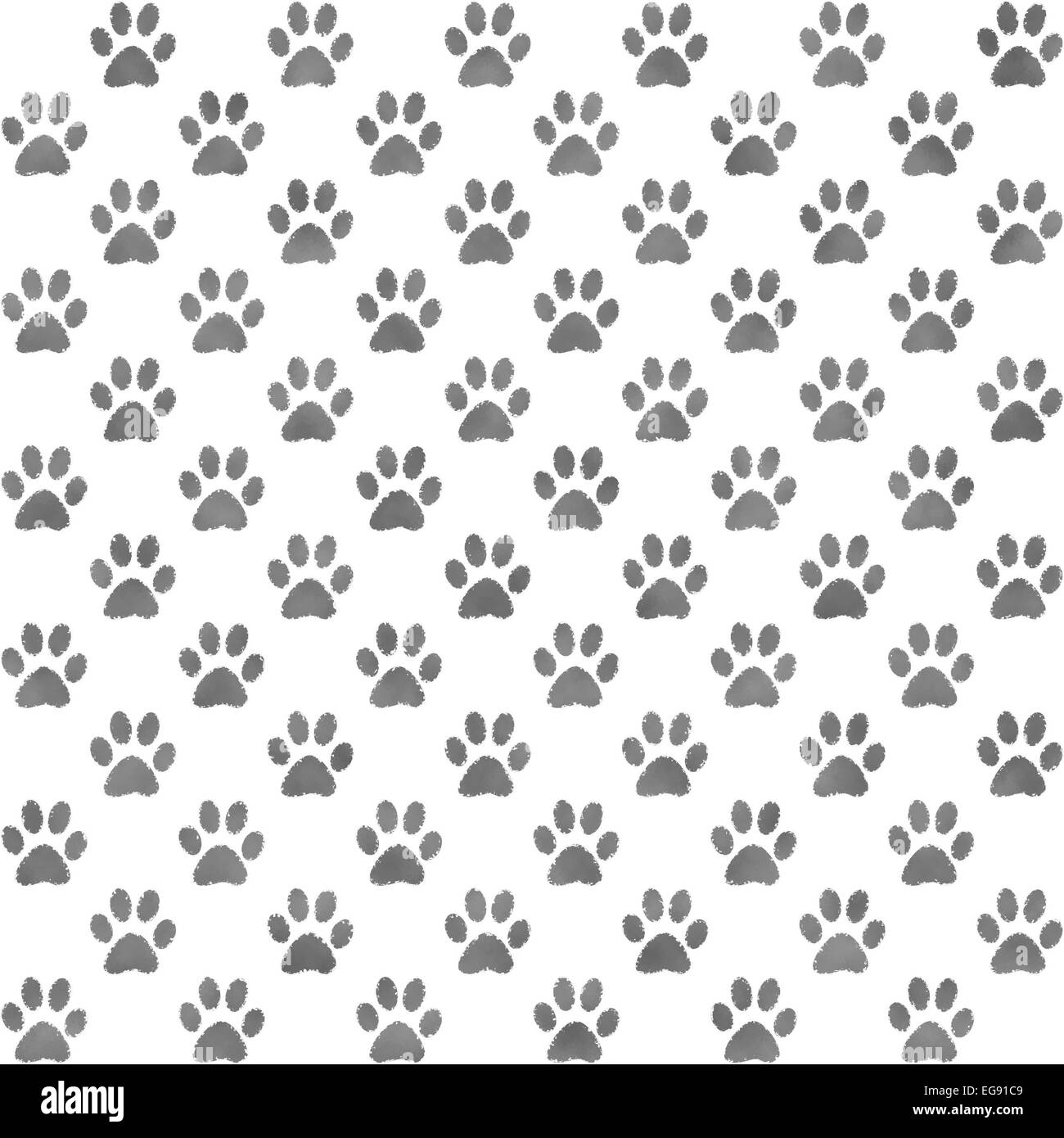 Nahtlose graue und weiße Pfote Muster Stockfoto
