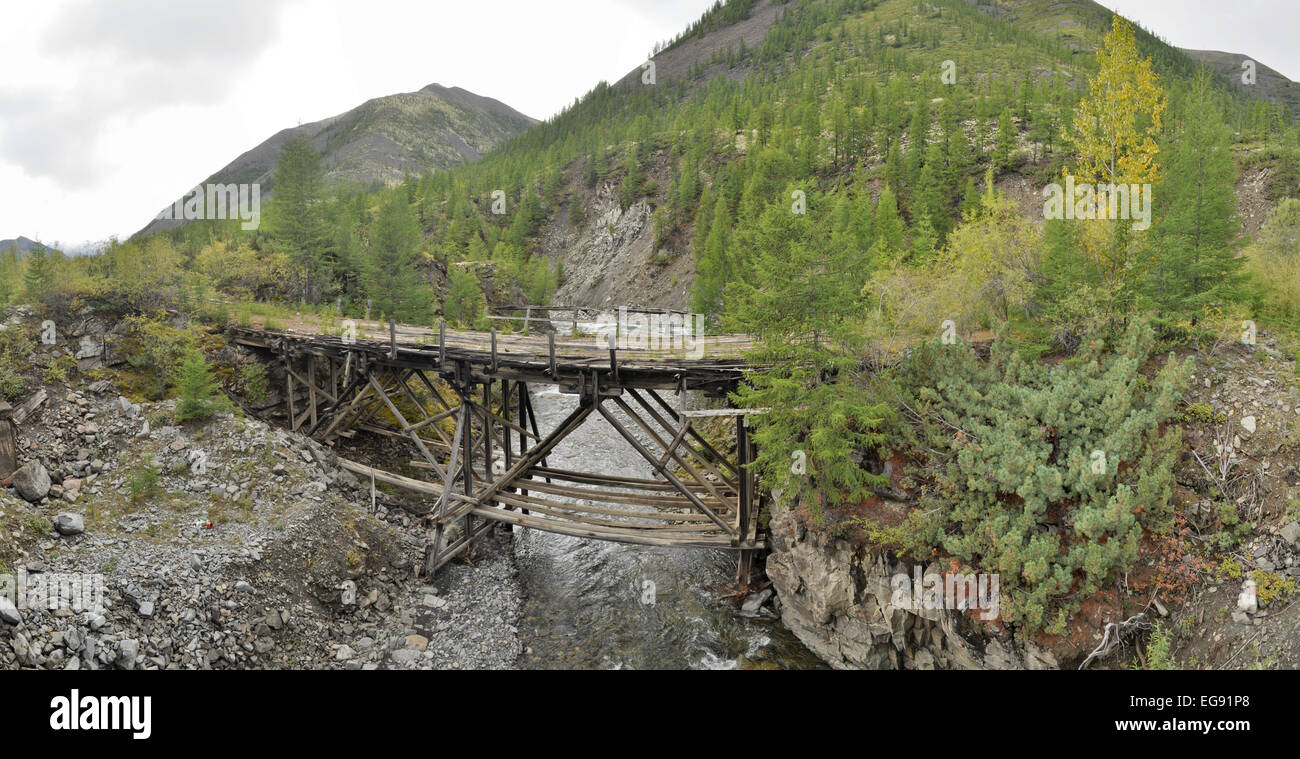 Russland, Jakutien, Oimjakon Highlands, ein Grat SuntarKhayata. Die