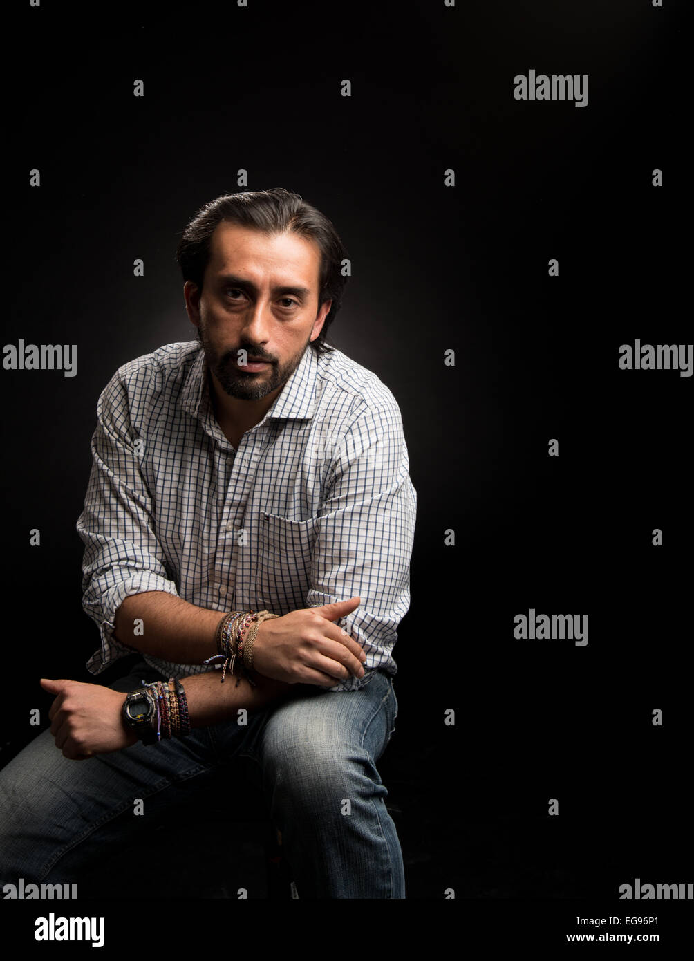 Niedrige wichtige robuste männlichen Portrait Stockfoto