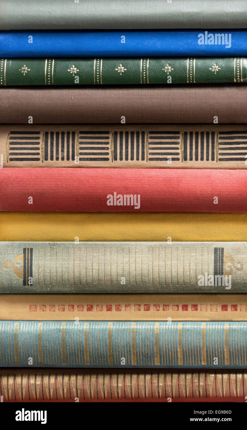 Stapel alter Bücher. Stockfoto