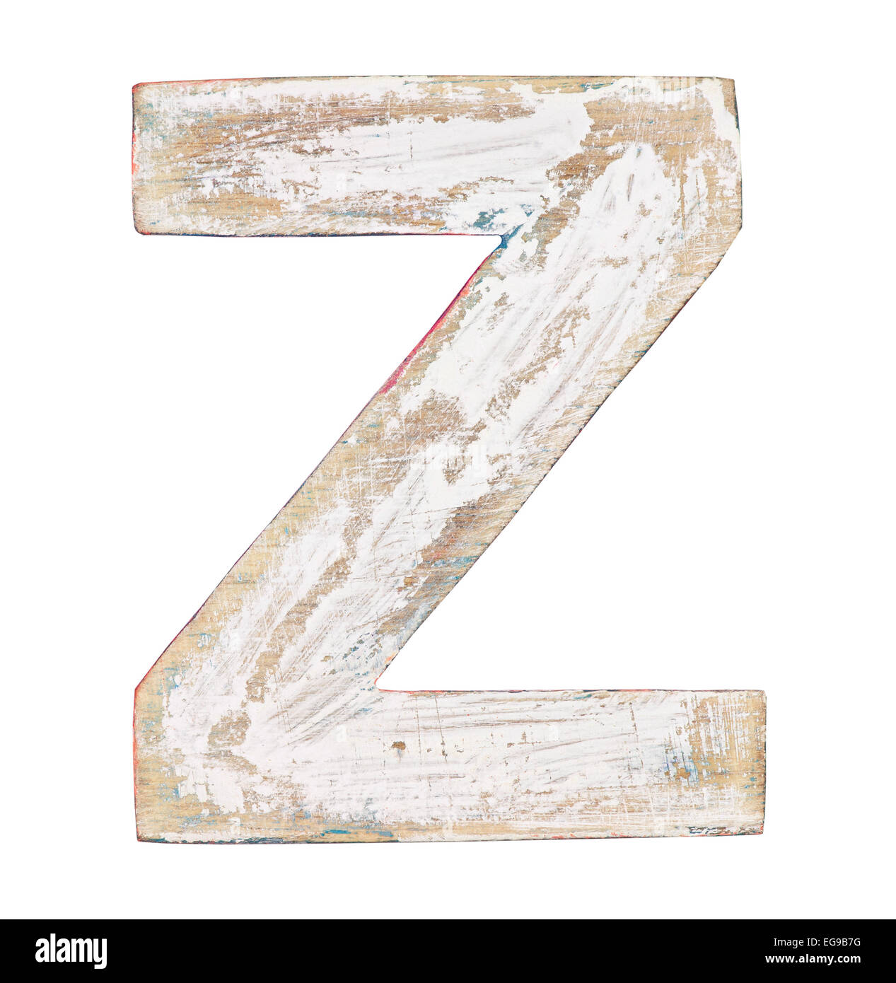 Gemalt auf Holz Alphabet Buchstaben Z Stockfoto
