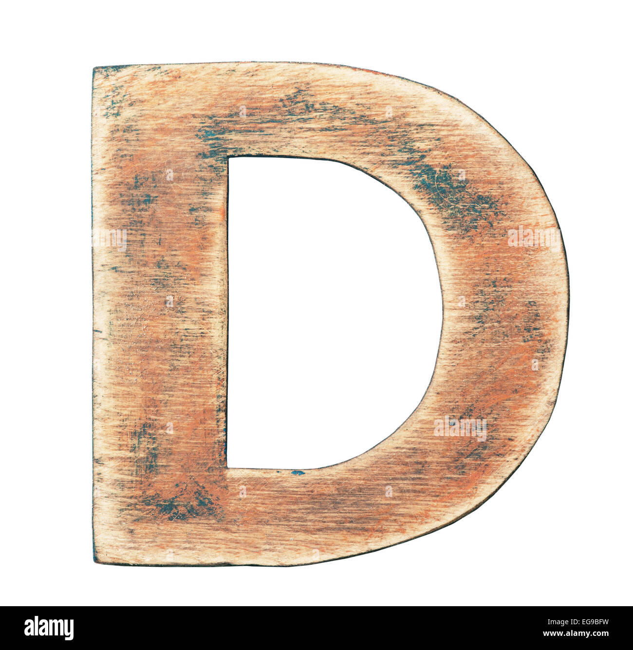 Gemalte hölzerne Alphabet, Buchstaben D Stockfoto