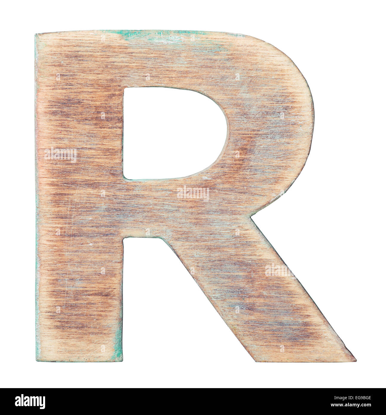 Gemalt auf Holz Alphabet, Buchstabe R Stockfoto