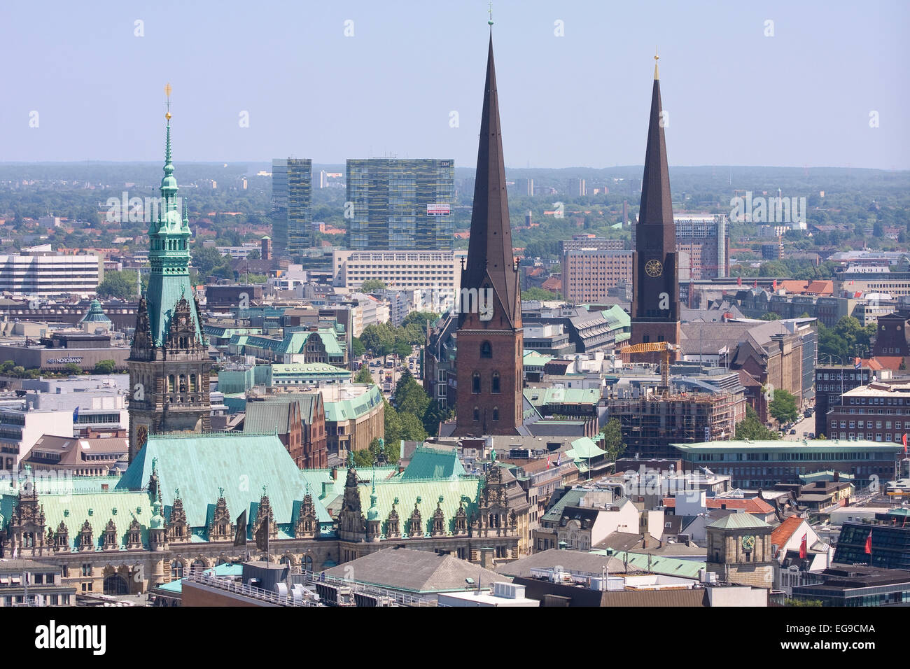 Blick auf Hamburg Skyline, Hamburg, Deutschland, Europa Stockfoto