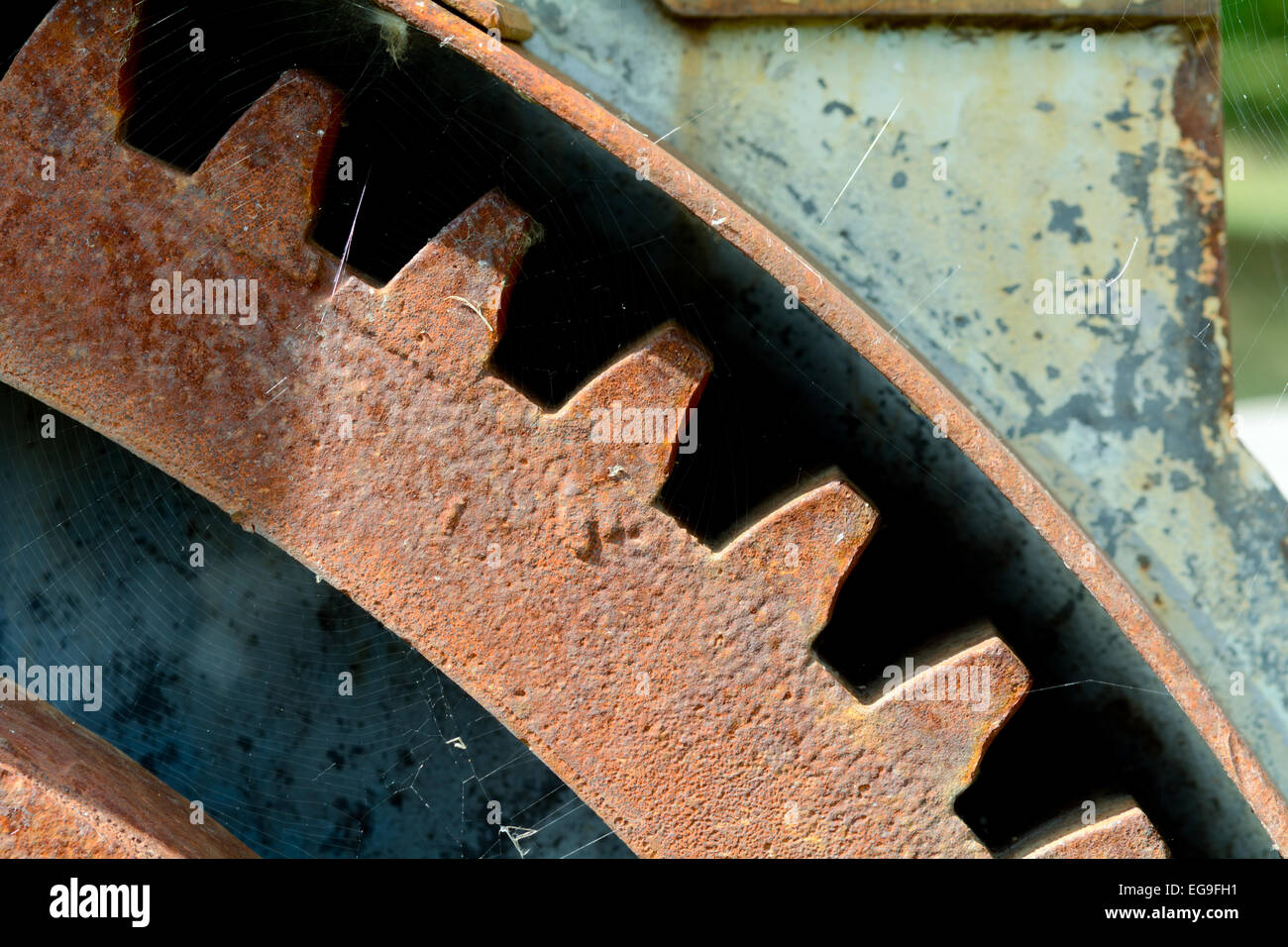 Alt und rostig Ziegelherstellung Maschinen Rad detail Stockfoto