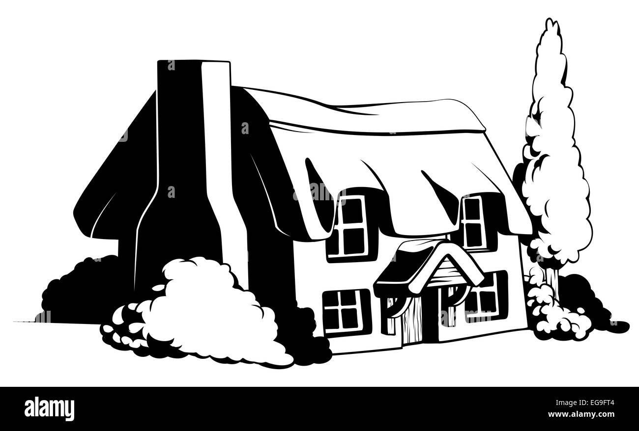 Landhaus Abbildung von einem niedlichen Land oder Farem Ferienhaus Haus Stockfoto