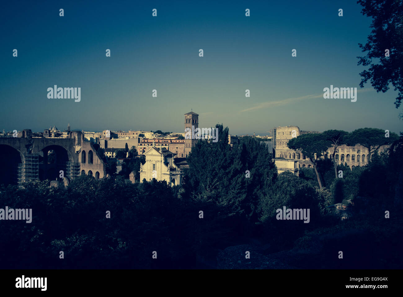 Italien, Rom, das Forum Romanum Ruinen Stockfoto