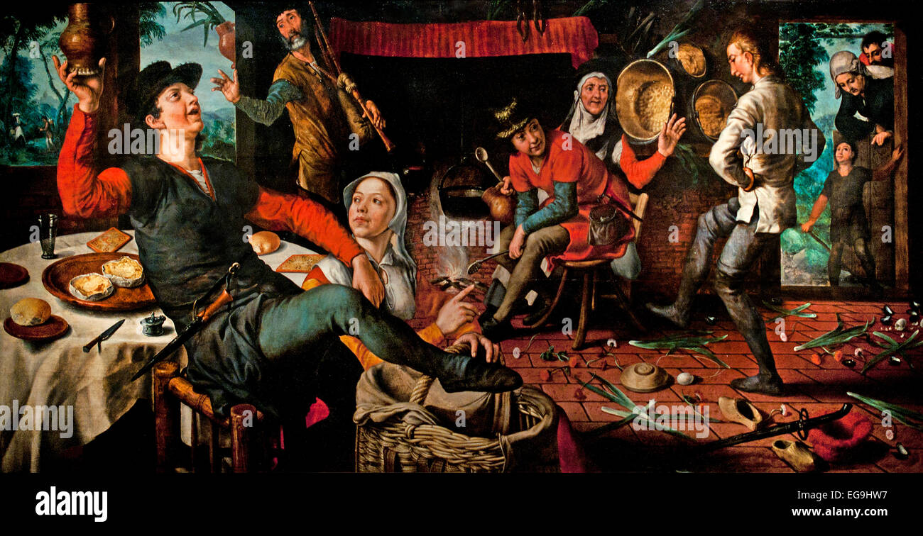 Die Ei-Dance 1552 von Pieter Aertsen 1508-1575 niederländischen flämischen Belgien Belgien Stockfoto