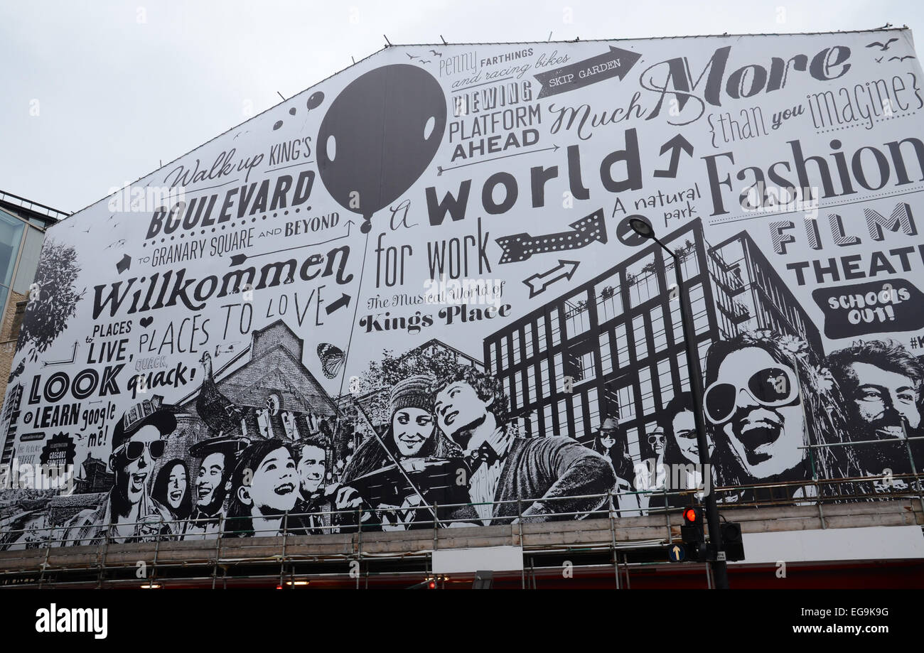 Ein Wandbild an einer Wand des Königs statt Sanierung im Kings Cross in London Stockfoto