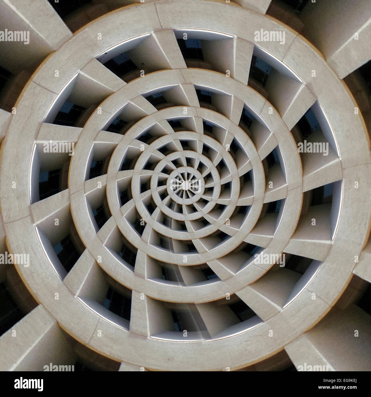 Symmetrische Ansicht des Kreises, Baum dreidimensionale Muster Stockfoto