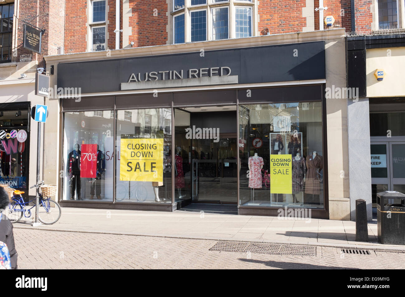 Austin Reed und Land Casuals Shop Verkauf Sidney Street Cambridge Cambridgeshire England schließen Stockfoto