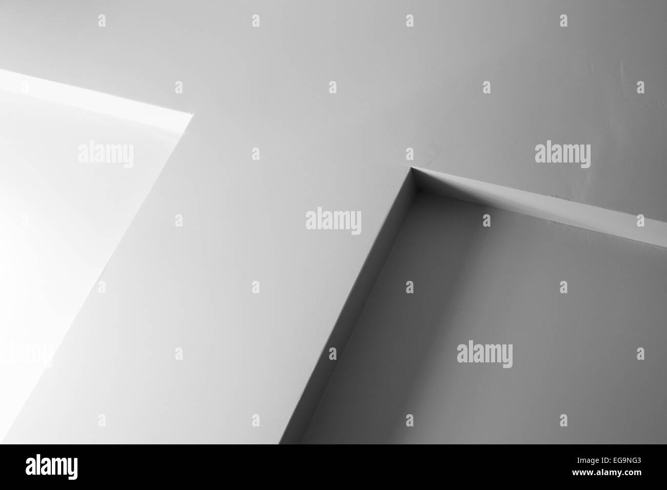 Abstrakt Architektur Fragment, weiße Wand mit Dekorationelement Stockfoto